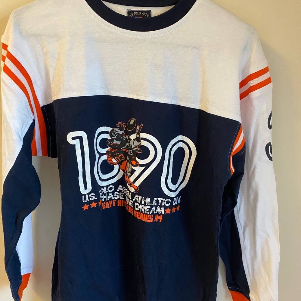 U.S. Polo Assn. Navy and White Crew Neck Shirt